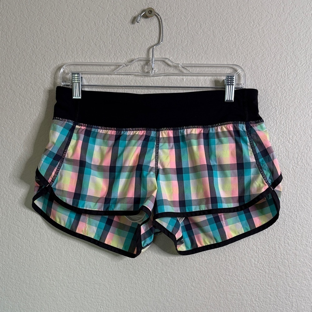 Lululemon Run Speed short 6 Wee Wheezy check EUC